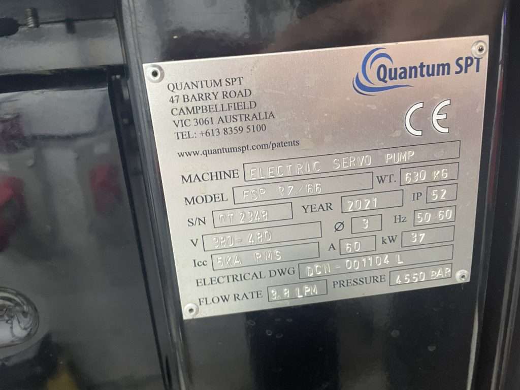 Hệ thống cắt nước Techni Intec-G2 i510 năm 2018 – Máy cắt CNC 5 trục PAC60 + Bơm Quantum ESP 66.000 PSI – Đã qua sử dụng – Thái Lan