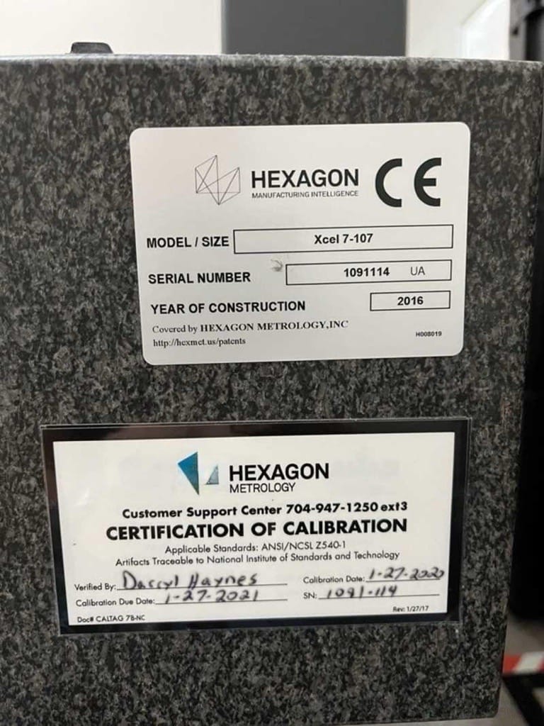 2016年布朗夏普XCEL 7-107座標測量機（CMM）－二手－美國