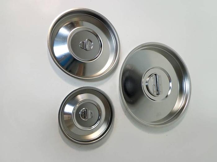 Assorted Stainless Steel Sieve Lids.